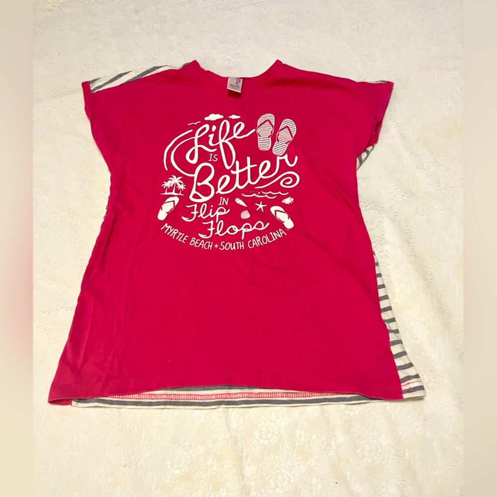 “Life is better in flip flops” Myrtle Beach short, size 14/16, J